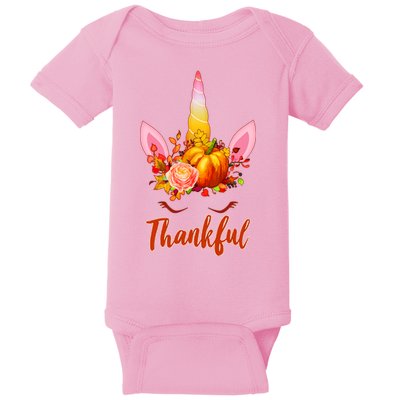 Thankful Unicorn Autumn Baby Bodysuit
