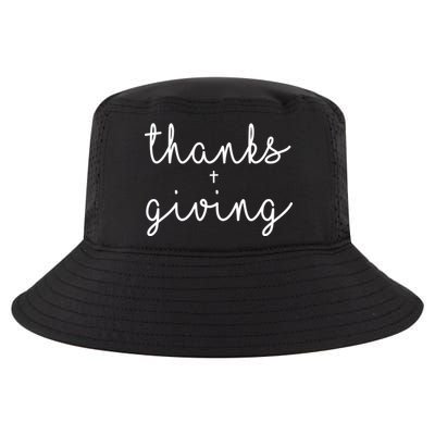 Thanks Plus Giving Cute Thanksgiving Cool Comfort Performance Bucket Hat