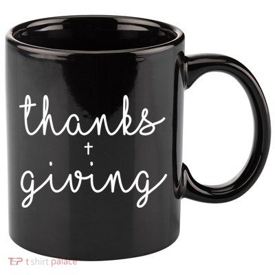 Thanks Plus Giving Cute Thanksgiving 11oz C Handle Ceramic Mug