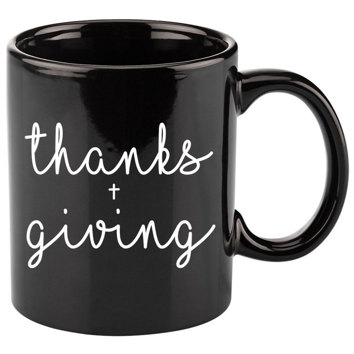 Thanks Plus Giving Cute Thanksgiving 11oz C Handle Ceramic Mug