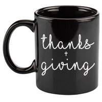Thanks Plus Giving Cute Thanksgiving 11oz C Handle Ceramic Mug