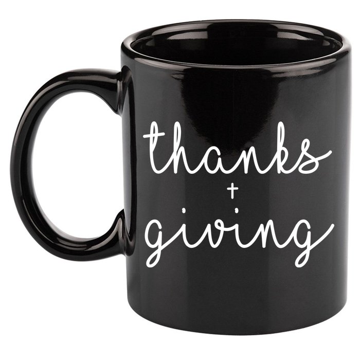 Thanks Plus Giving Cute Thanksgiving 11oz C Handle Ceramic Mug