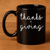 Thanks Plus Giving Cute Thanksgiving 11oz C Handle Ceramic Mug