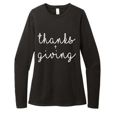 Thanks Plus Giving Cute Thanksgiving Womens CVC Long Sleeve Shirt