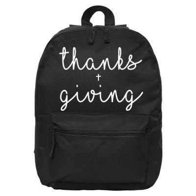 Thanks Plus Giving Cute Thanksgiving 16 in Basic Backpack