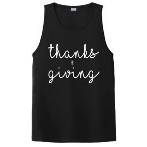 Thanks Plus Giving Cute Thanksgiving PosiCharge Competitor Tank