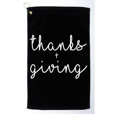 Thanks Plus Giving Cute Thanksgiving Golf Towel