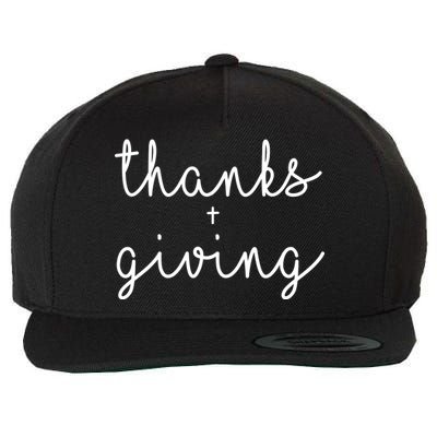 Thanks Plus Giving Cute Thanksgiving Wool Snapback Cap