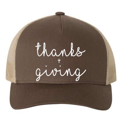 Thanks Plus Giving Cute Thanksgiving Yupoong Adult 5-Panel Trucker Hat