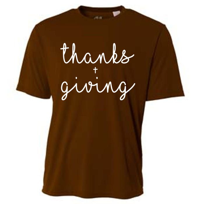 Thanks Plus Giving Cute Thanksgiving Cooling Performance Crew T-Shirt