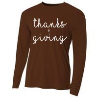 Thanks Plus Giving Cute Thanksgiving Cooling Performance Long Sleeve Crew