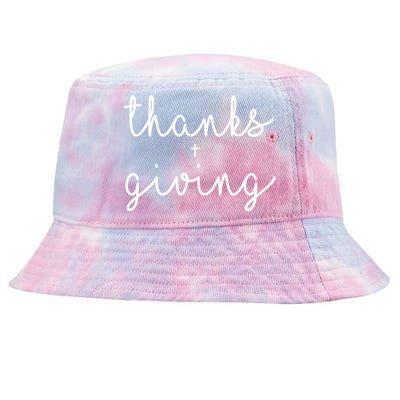 Thanks Plus Giving Cute Thanksgiving Tie-Dyed Bucket Hat