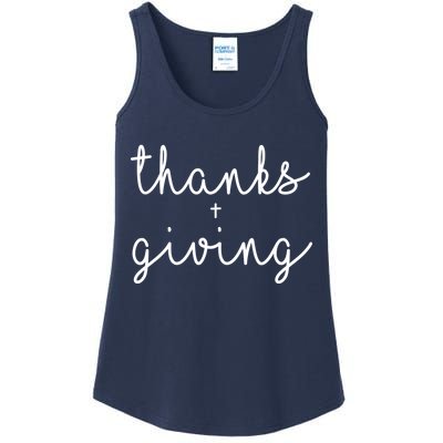 Thanks Plus Giving Cute Thanksgiving Ladies Essential Tank