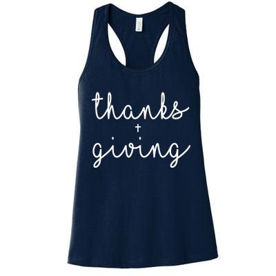 Thanks Plus Giving Cute Thanksgiving Women's Racerback Tank