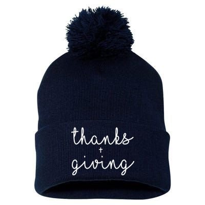 Thanks Plus Giving Cute Thanksgiving Pom Pom 12in Knit Beanie