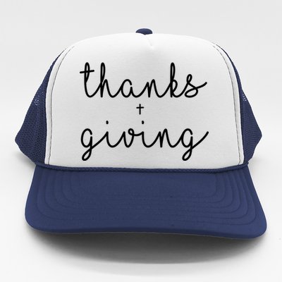 Thanks Plus Giving Cute Thanksgiving Trucker Hat