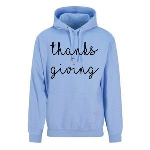 Thanks Plus Giving Cute Thanksgiving Unisex Surf Hoodie