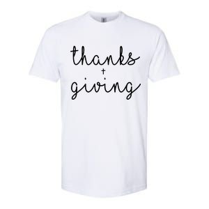 Thanks Plus Giving Cute Thanksgiving Softstyle CVC T-Shirt