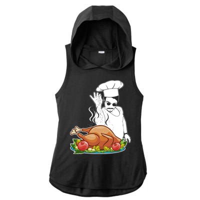 Thanksgiving  Turkey BAE Ladies PosiCharge Tri-Blend Wicking Draft Hoodie Tank