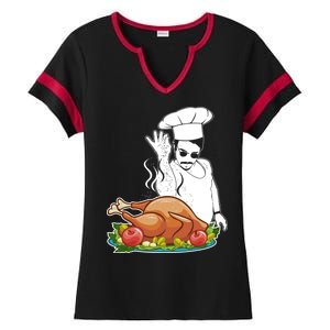 Thanksgiving  Turkey BAE Ladies Halftime Notch Neck Tee