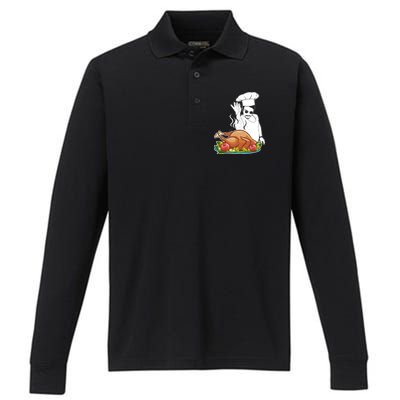 Thanksgiving  Turkey BAE Performance Long Sleeve Polo