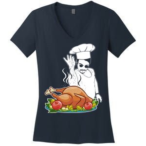 Thanksgiving  Turkey BAE Women's V-Neck T-Shirt