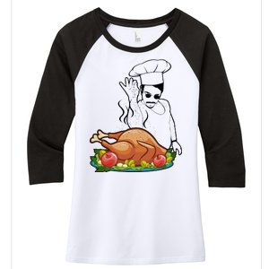 Thanksgiving  Turkey BAE Women's Tri-Blend 3/4-Sleeve Raglan Shirt