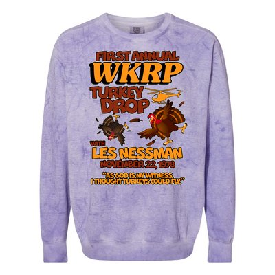 Thanksgiving 1st Annual WKRP Turkey Drop Colorblast Crewneck Sweatshirt