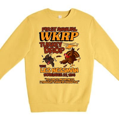 Thanksgiving 1st Annual WKRP Turkey Drop Premium Crewneck Sweatshirt