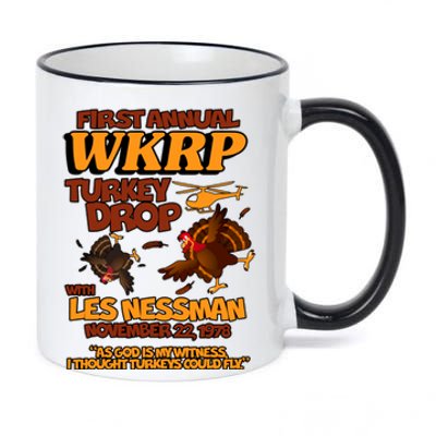 Thanksgiving 1st Annual WKRP Turkey Drop 11oz Black Color Changing Mug