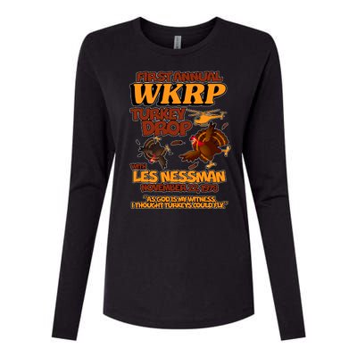 Thanksgiving 1st Annual WKRP Turkey Drop Womens Cotton Relaxed Long Sleeve T-Shirt