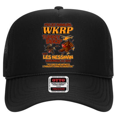 Thanksgiving 1st Annual WKRP Turkey Drop High Crown Mesh Back Trucker Hat