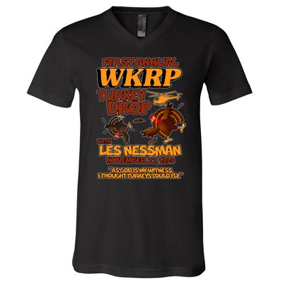 Thanksgiving 1st Annual WKRP Turkey Drop V-Neck T-Shirt