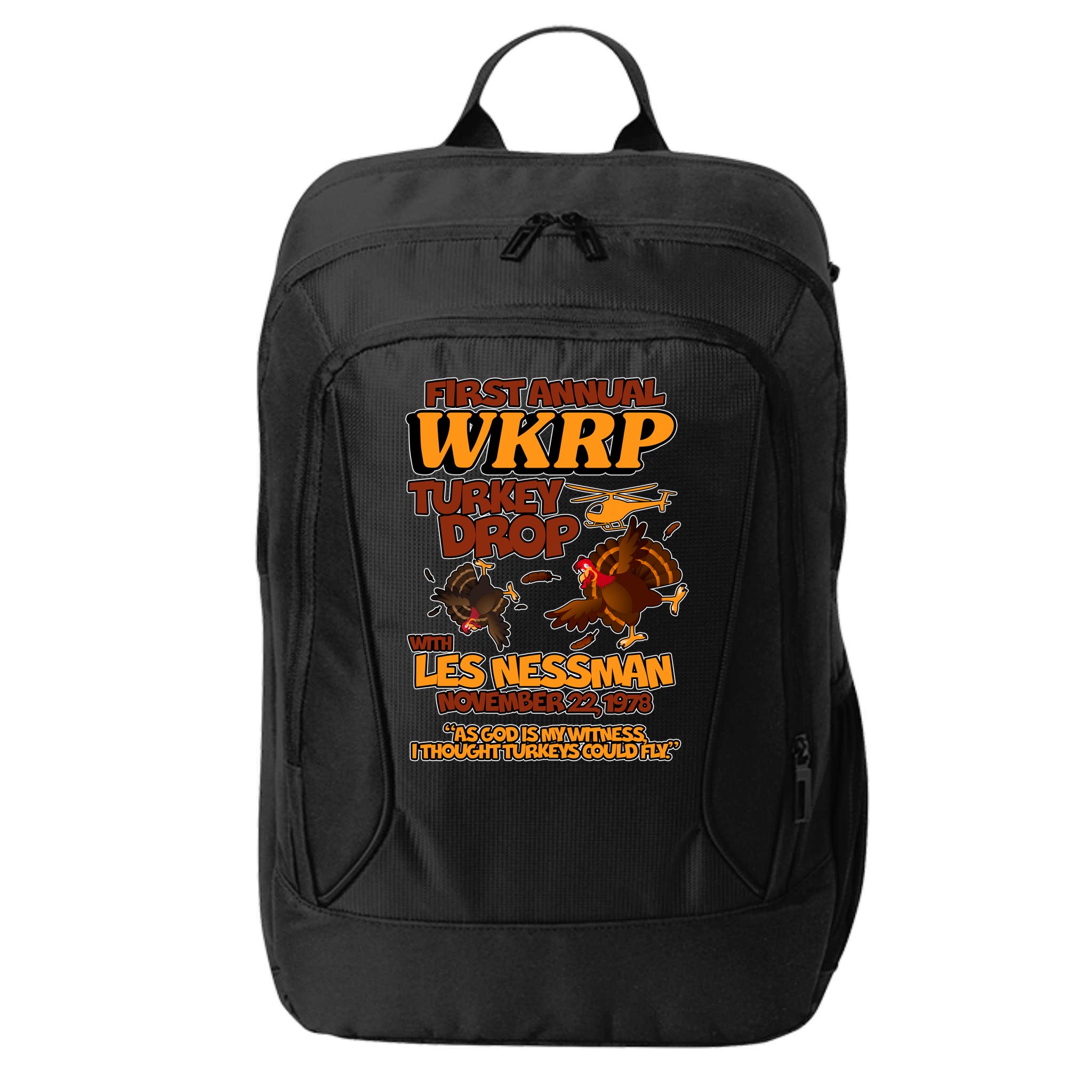 Thanksgiving 1st Annual WKRP Turkey Drop City Backpack