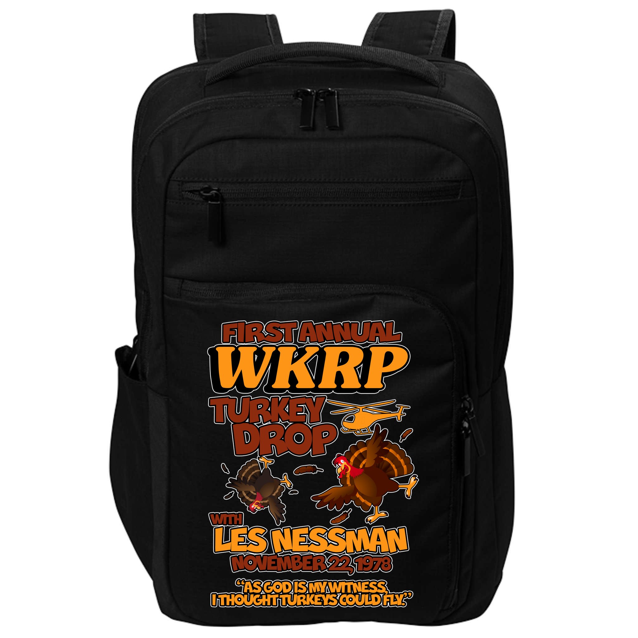 Thanksgiving 1st Annual WKRP Turkey Drop Impact Tech Backpack