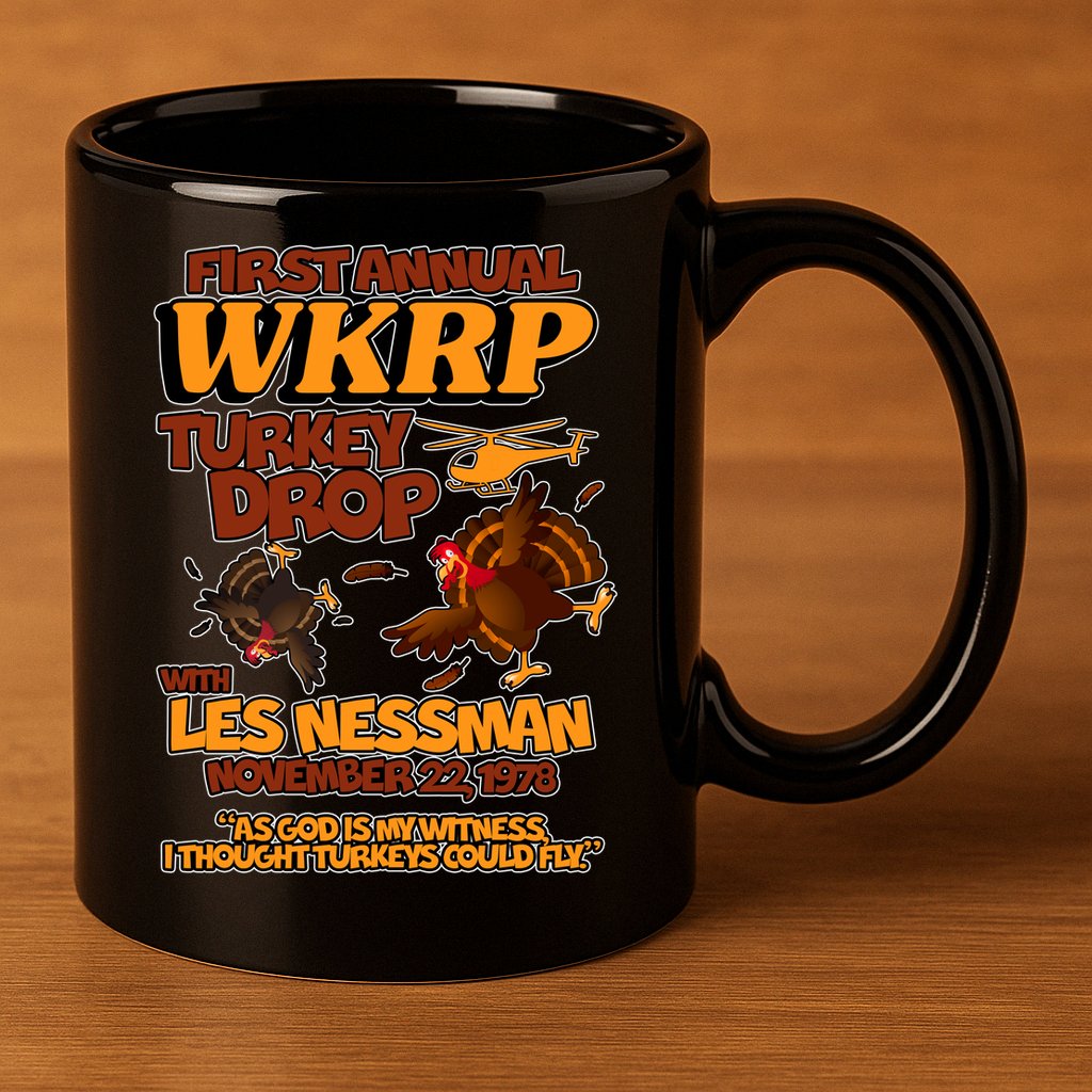 Thanksgiving 1st Annual WKRP Turkey Drop 11oz C Handle Ceramic Mug
