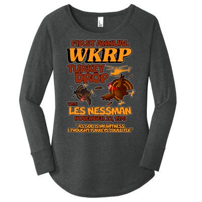 Thanksgiving 1st Annual WKRP Turkey Drop Women's Perfect Tri Tunic Long Sleeve Shirt