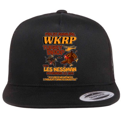 Thanksgiving 1st Annual WKRP Turkey Drop Flat Bill Trucker Hat