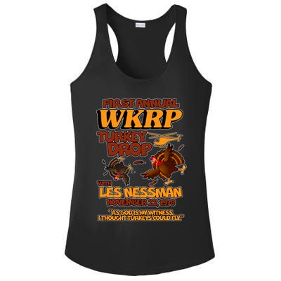 Thanksgiving 1st Annual WKRP Turkey Drop Ladies PosiCharge Competitor Racerback Tank