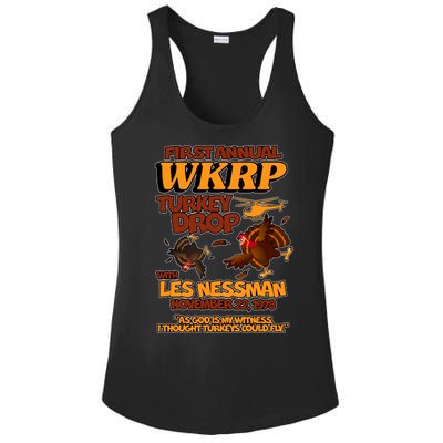 Thanksgiving 1st Annual WKRP Turkey Drop Ladies PosiCharge Competitor Racerback Tank