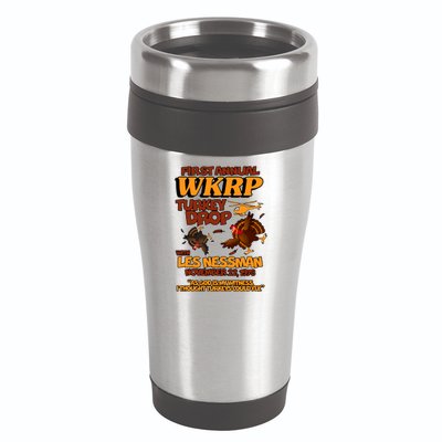 Thanksgiving 1st Annual WKRP Turkey Drop 16oz Travel Tumbler