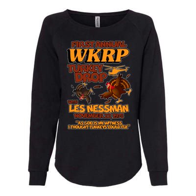 Thanksgiving 1st Annual WKRP Turkey Drop Womens California Wash Sweatshirt