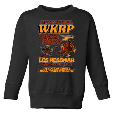 Thanksgiving 1st Annual WKRP Turkey Drop Toddler Sweatshirt