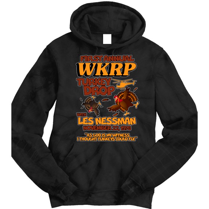 Thanksgiving 1st Annual WKRP Turkey Drop Tie Dye Hoodie