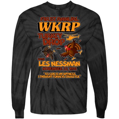 Thanksgiving 1st Annual WKRP Turkey Drop Tie-Dye Long Sleeve Shirt