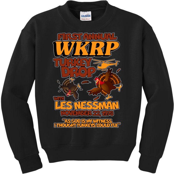 Thanksgiving 1st Annual WKRP Turkey Drop Kids Sweatshirt