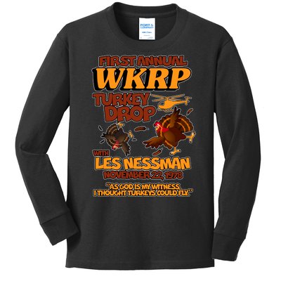 Thanksgiving 1st Annual WKRP Turkey Drop Kids Long Sleeve Shirt