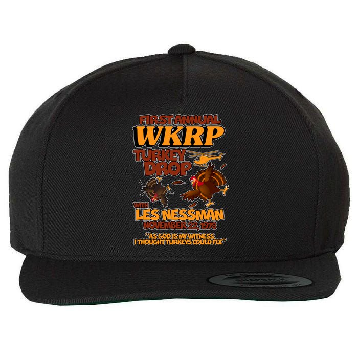 Thanksgiving 1st Annual WKRP Turkey Drop Wool Snapback Cap