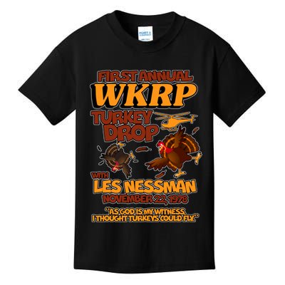 Thanksgiving 1st Annual WKRP Turkey Drop Kids T-Shirt