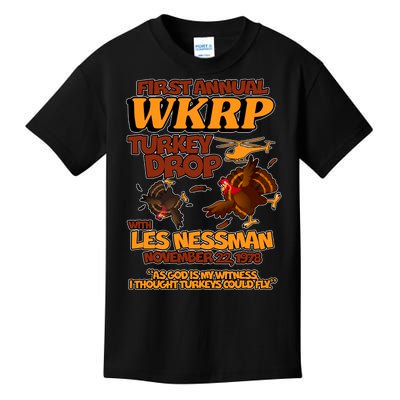 Thanksgiving 1st Annual WKRP Turkey Drop Kids T-Shirt